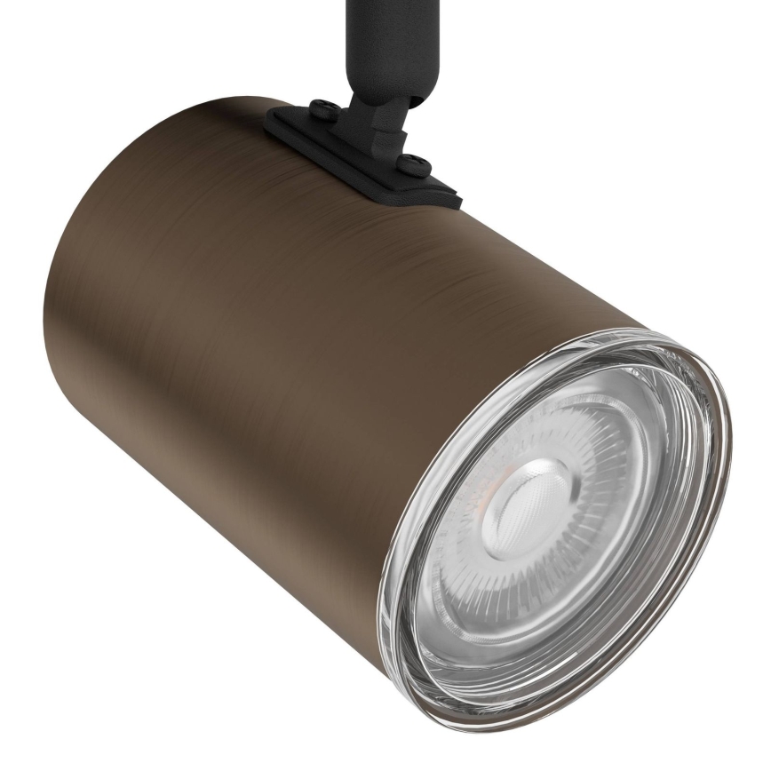 Eglo - Foco para casa de banho 3xGU10/5W/230V pr. 25 cm IP44 preto/castanho