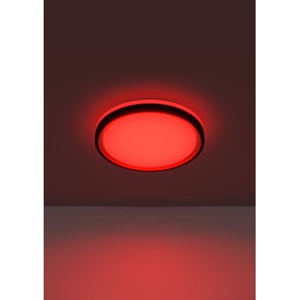 Eglo 300684 - LED RGBW luminária de teto dimerizável MALERAMARA-Z LED/14W/230V 2700-6500K diâmetro 35,7 cm preto/dourado + controlo remoto