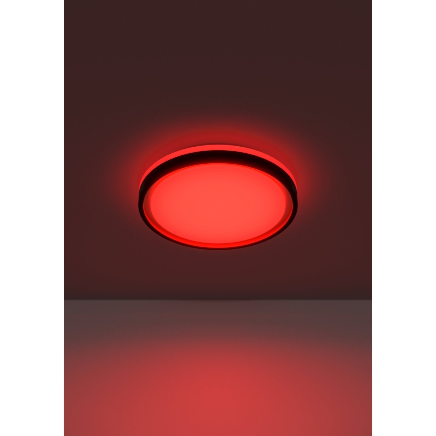 Eglo 300684 - LED RGBW luminária de teto dimerizável MALERAMARA-Z LED/14W/230V 2700-6500K diâmetro 35,7 cm preto/dourado + controlo remoto