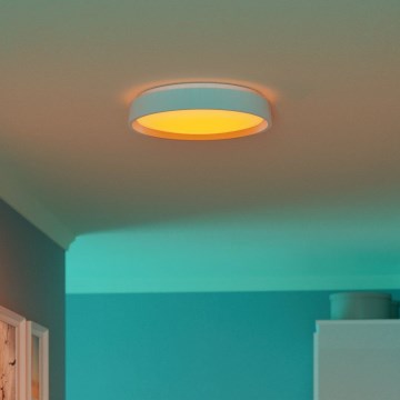 Eglo 300686 - Candeeiro de tecto LED RGBW dimerizável MASSIGNANO-Z LED/18,5W/230V 2700-6500K diâmetro 40 cm branco + comando remoto