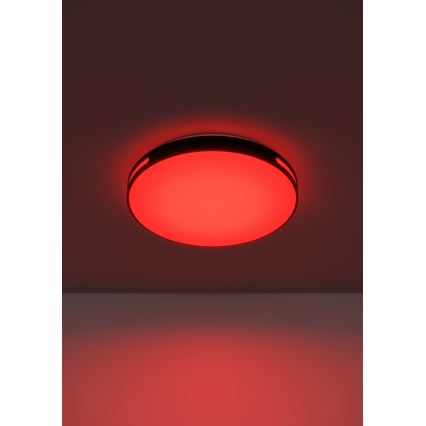 Eglo 300687 - Candeeiro de tecto LED RGBW dimerizável MONTEGRANARO-Z LED/18,5W/230V 2700-6500K Ø 39,4 cm preto + comando remoto