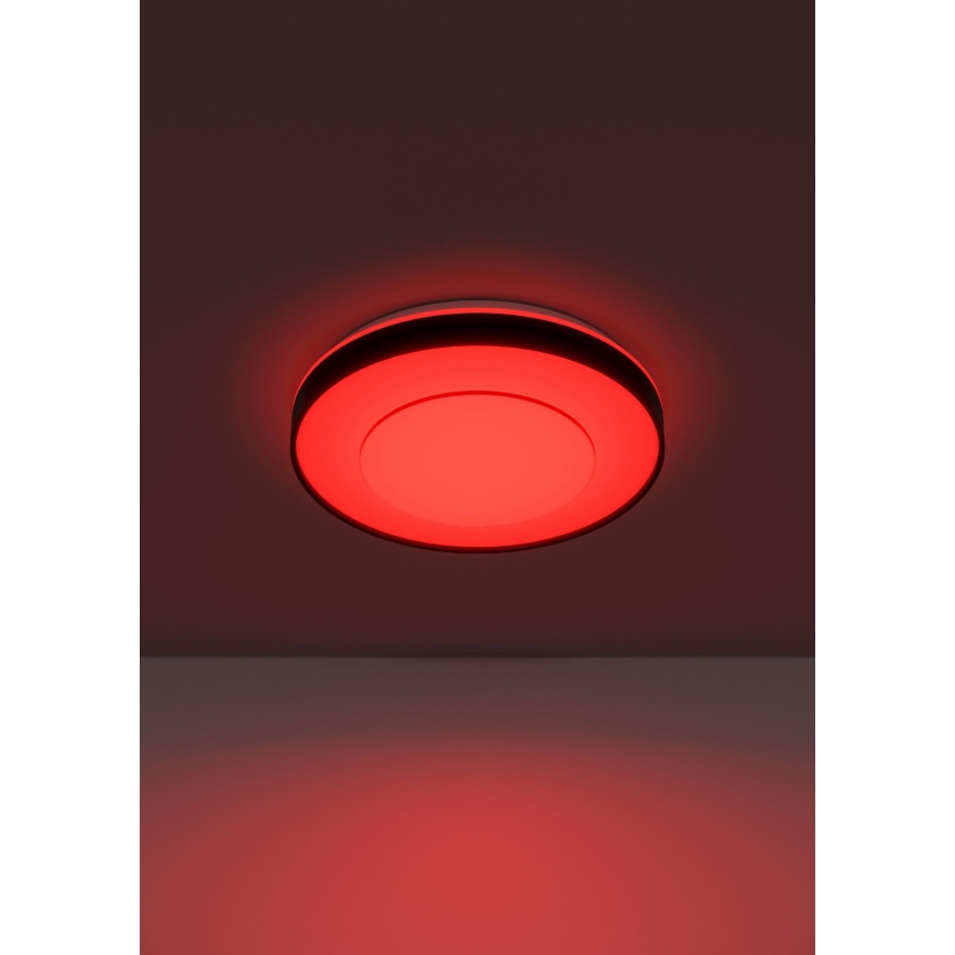 Eglo 300688 - Luminária de teto dimerizável LED RGBW MONTERIGGIONI-Z LED/18,5W/230V 2700-6500K diâmetro 38,4 cm preta + comando remoto