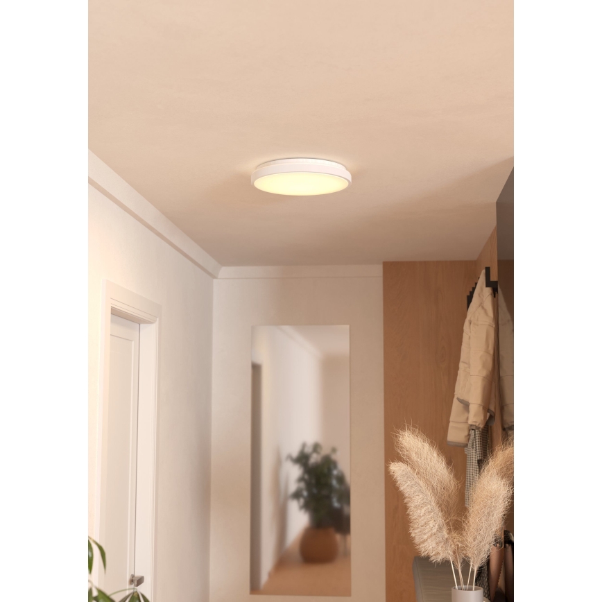 Eglo 300689 - Candeeiro de tecto LED RGBW dimerizável MONTARELLINO-Z LED/18,5W/230V 2700-6500K Ø 38,7 cm branco + comando remoto