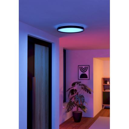 Eglo 300692 - Plafon LED RGBW dimerizável MOZONCILLO-Z LED/28,3W/230V 2700-6500K Ø 48,4 cm preto + comando remoto