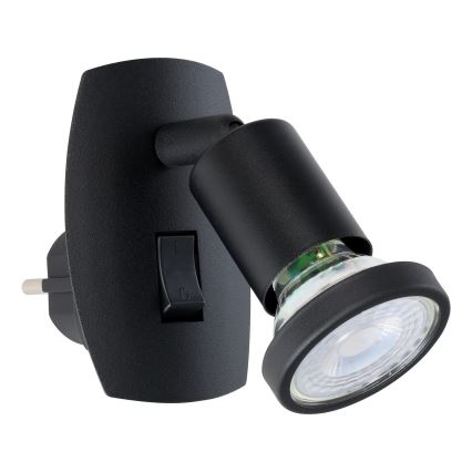 Eglo - Candeeiro LED de tomada 1xGU10/4,5W/230V preto