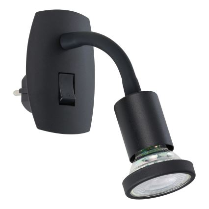 Eglo - Candeeiro LED para tomada 1xGU10/4,5W/230V preto