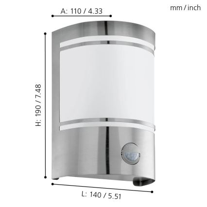 EGLO - Luz de exterior 1xE27/40W IP44