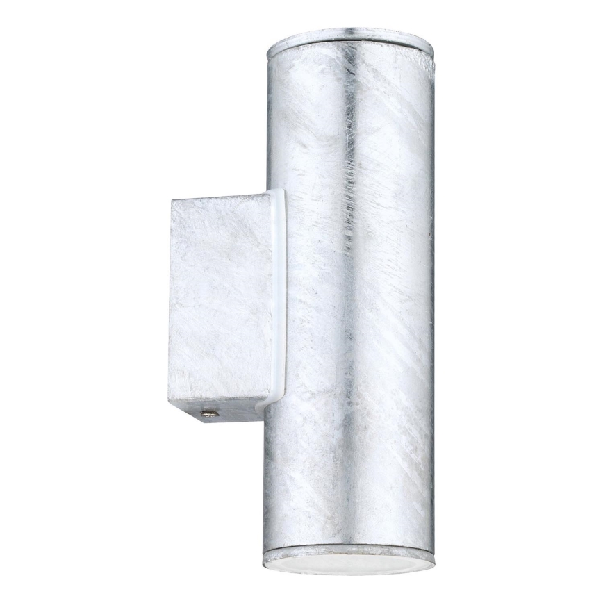 Eglo 30911 - Aplique de parede LED para exterior RIGA 2xGU10/2,8W/230V IP44 prateado