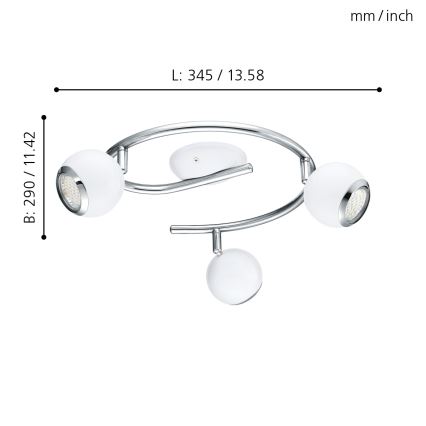 EGLO - Foco LED 3xGU10/3W LED