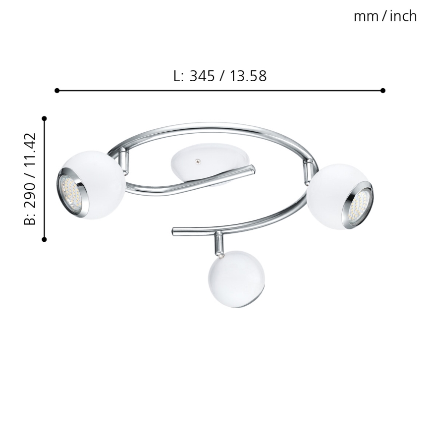 EGLO - Foco LED 3xGU10/3W LED