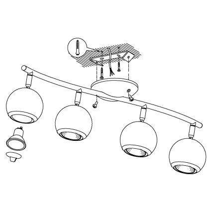 EGLO - Foco LED 4xGU10/3W LED
