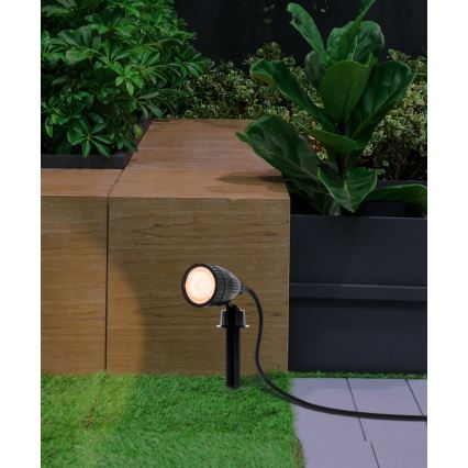 Eglo 31028 - Pack de 3x LED RGBW Candeeiro exterior NEMA-C 1xGU10/5W/230V 2700-6500K IP44 preto + comando remoto