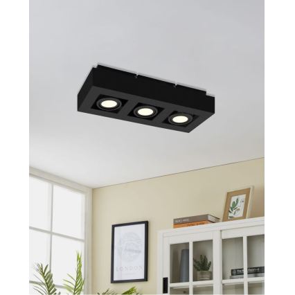 Eglo 31064 - Spot LED MENDOZA 3xLED/4,7W/230V 3000K preto