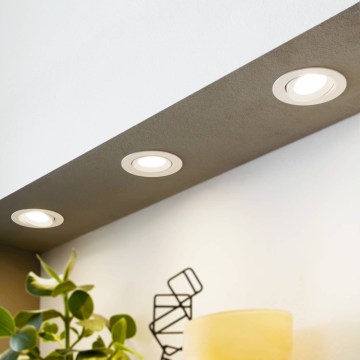 Eglo 31162 - Conjunto de 3 luminárias de embutir LED dimerizáveis SARTIANO LED/3,5W/230V IP23 brancas