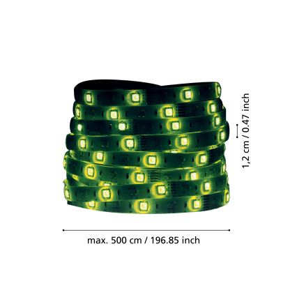 Eglo 31409 - Tira LED RGBW com regulação 5m LED/11W/12/230V 2700-6500K