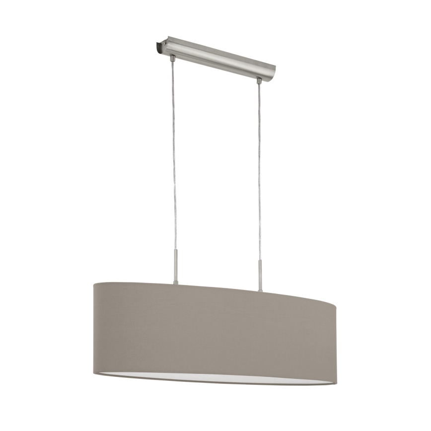 Eglo - Candeeiro suspenso com cabo 2xE27/60W/230V taupe