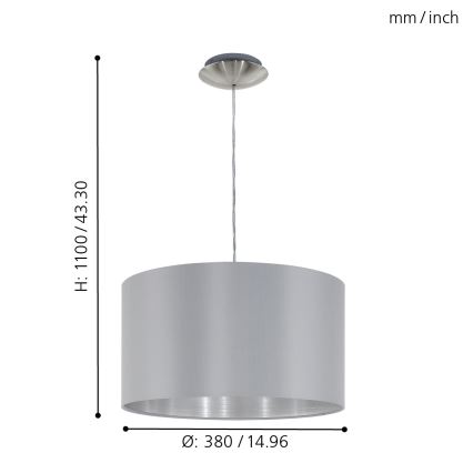 Eglo - Candelabro num fio 1xE27/60W/230V