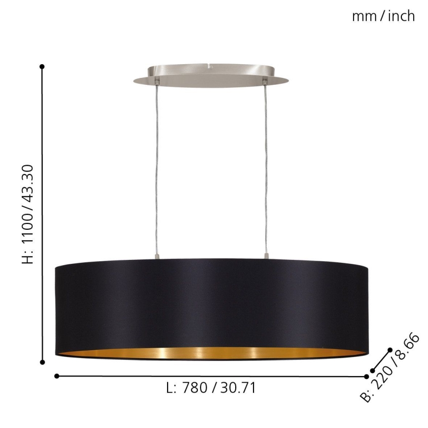 Eglo - Candelabro num fio 2xE27/60W/230V