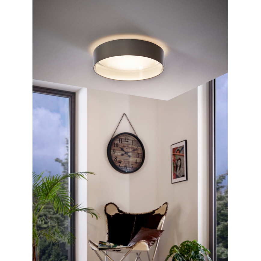 Eglo 31623 - Candeeiro de teto LED MASERLO LED/16W/230V 3000K Ø 40,5 cm cinzento/prateado