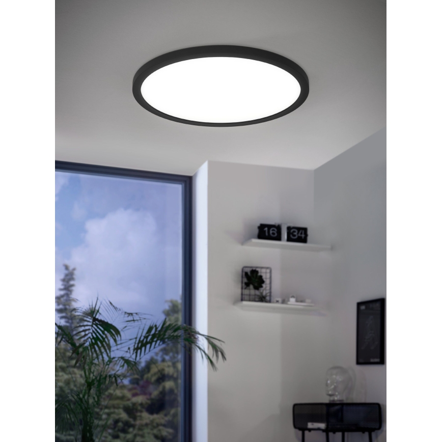 Eglo 31703 - Luminária de teto LED RGBW regulável ROVITO-Z LED/14,6W/230V 2700-6500K diâmetro 29,5 cm preta