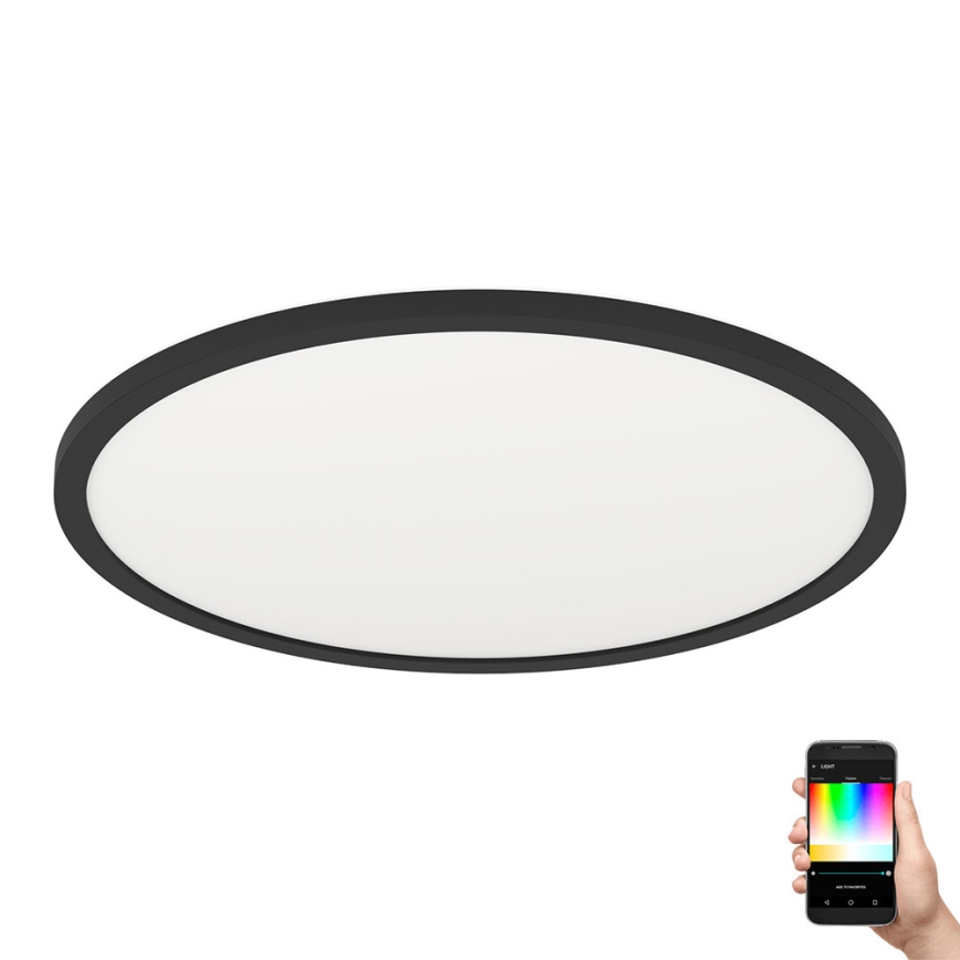 Eglo 31704 - Luminária de teto LED RGBW dimerizável ROVITO-Z 1xLED/16,5W/230V 2700-6500K diâmetro 42 cm preta