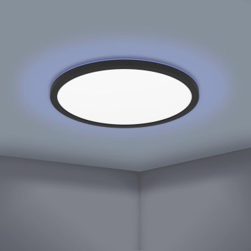 Eglo 31704 - Luminária de teto LED RGBW dimerizável ROVITO-Z 1x LED/16,5W/230V 2700-6500K Ø 42 cm preta + comando remoto