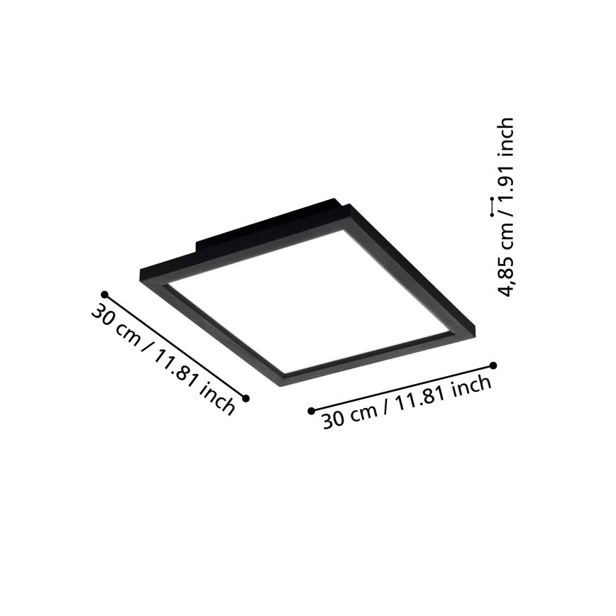 Eglo 31723 - Iluminação de teto LED com regulação SALOBRENA-Z LED/15,3W/230V 2700-6500K preto