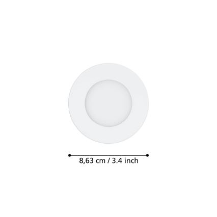 Eglo 31741 - Conjunto de 3 luminárias LED reguláveis embutidas para casa de banho FUEVA-Z, LED/2,8W/230V 2700-6500K IP44, branco, Ø 8,5 cm
