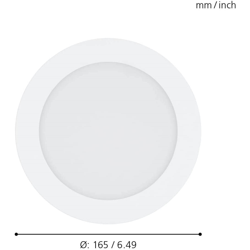 Eglo 31742 - Luminária LED dimerizável de encastrar para casa de banho FUEVA-Z LED/10,5W/230V 2700-6500K IP44 branca, diâmetro 16,5 cm