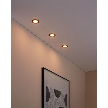 Eglo 31743 - Conjunto de 3 luminárias LED dimerizáveis encastradas para casa de banho FUEVA-Z LED/2,8W/230V 2700-6500 IP44 pretas Ø 8,5 cm