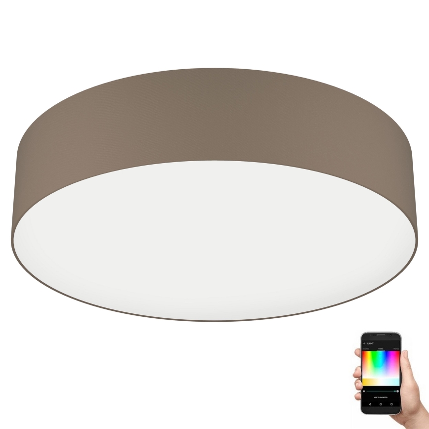 Eglo 31767 - Luminária de teto dimerizável LED RGBW ROMAO-Z LED/35W/230V 2700-6500K Ø 57 cm taupe