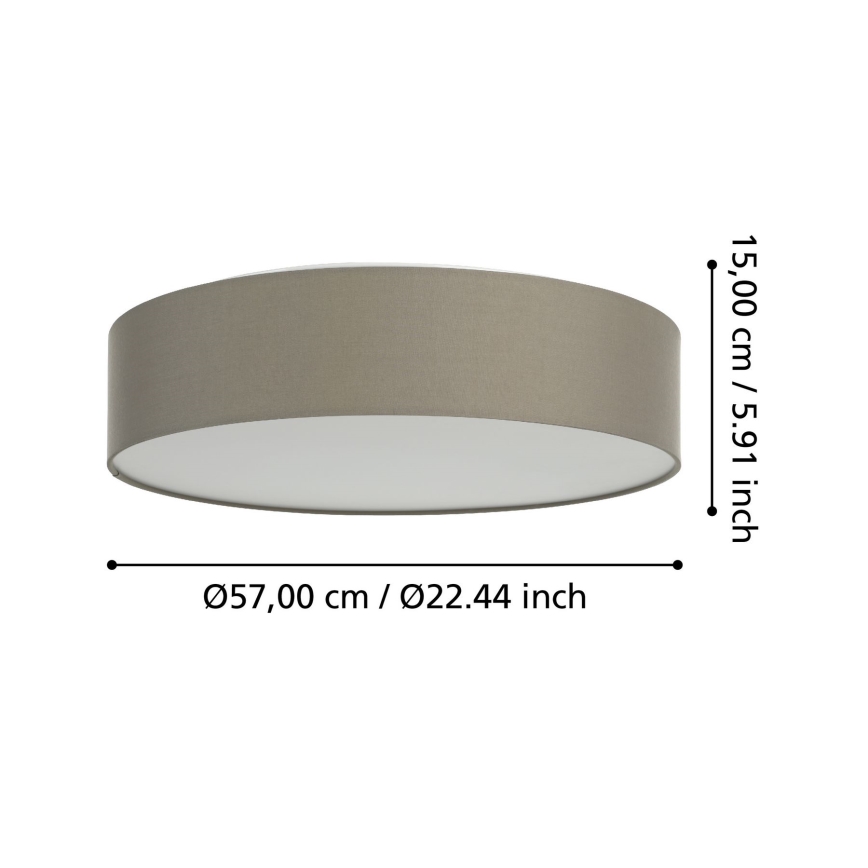 Eglo 31767 - Luminária de teto dimerizável LED RGBW ROMAO-Z LED/35W/230V 2700-6500K Ø 57 cm taupe
