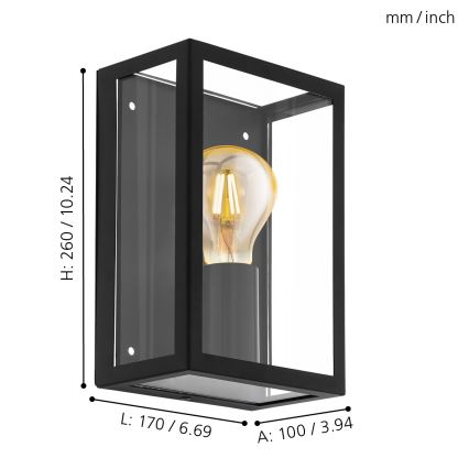 Eglo 31778 - Aplique de parede para exterior LED RGBW dimerizável ALAMONTE-Z LED/4,9W/230V 3000K IP44 preto