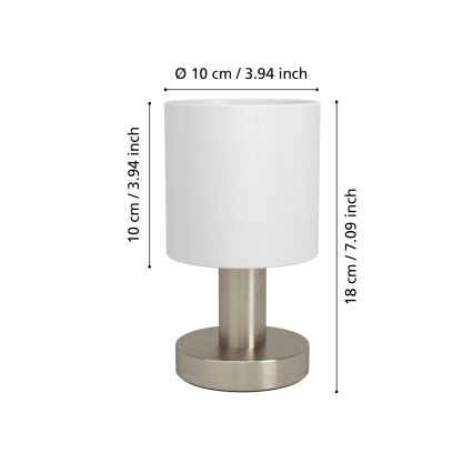 Eglo - Candeeiro de mesa 1xE14/40W/230V branco/cromo fosco