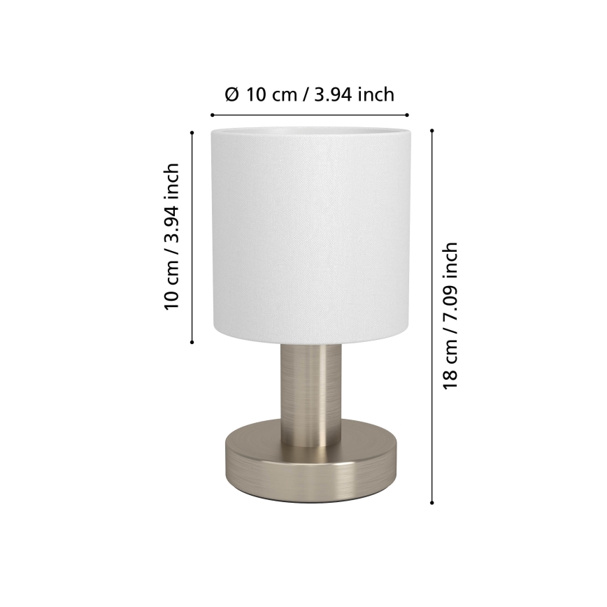 Eglo - Candeeiro de mesa 1xE14/40W/230V branco/cromo fosco