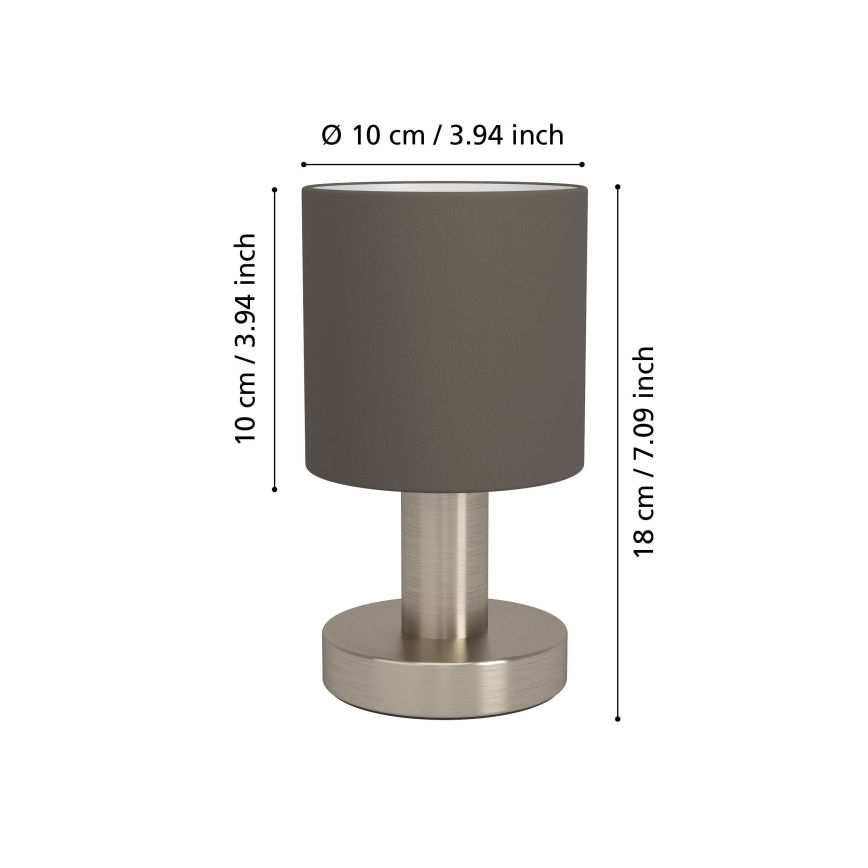 Eglo - Candeeiro de mesa 1xE14/40W/230V castanho/cromado mate