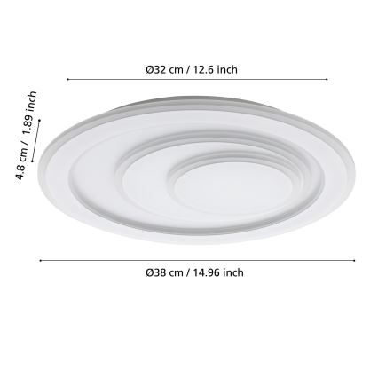 Eglo - Iluminação de teto LED LED/14,7W/230V diâmetro 38 cm