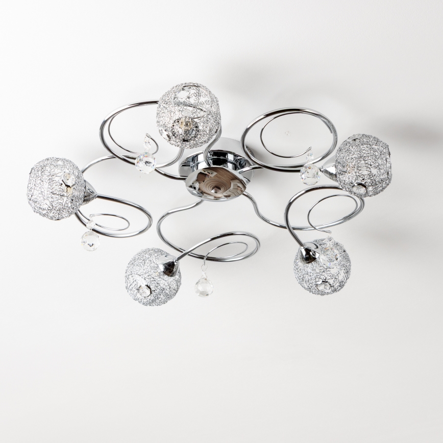 Eglo 32103 - Lustre LED de teto sobreposto VELAGO 5xG9/33W/230V cromado brilhante