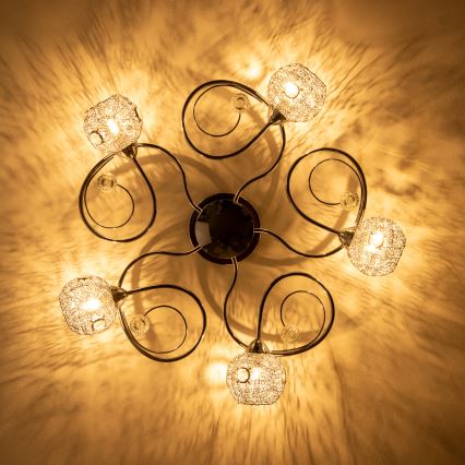 Eglo 32103 - Lustre LED de teto sobreposto VELAGO 5xG9/33W/230V cromado brilhante