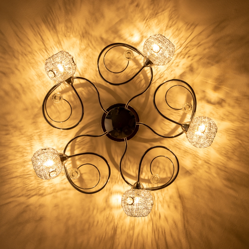 Eglo 32103 - Lustre LED de teto sobreposto VELAGO 5xG9/33W/230V cromado brilhante