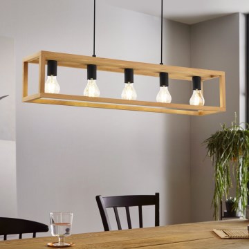 Eglo 32143 - Lustre suspenso por cabo BLACKCROWN 5xE27/40W/230V castanho