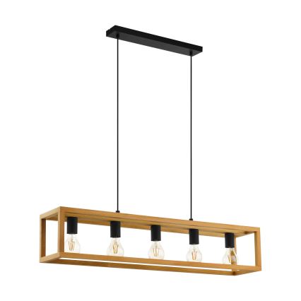 Eglo 32143 - Lustre suspenso por cabo BLACKCROWN 5xE27/40W/230V castanho