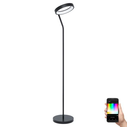 Eglo 32327 - Candeeiro de pé LED RGBW dimerizável MARGHERA-C LED/15,5W/230V 2700-6500K preto