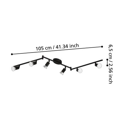 Eglo - Foco LED 6xGU10/2,8W/230V 3000K preto