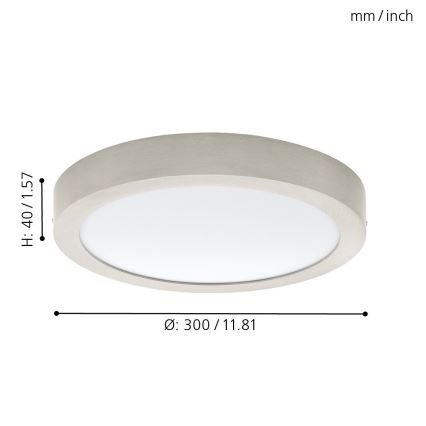Eglo 32443 - Luminária de teto LED FUEVA 1 LED/24W/230V, diâmetro 30 cm