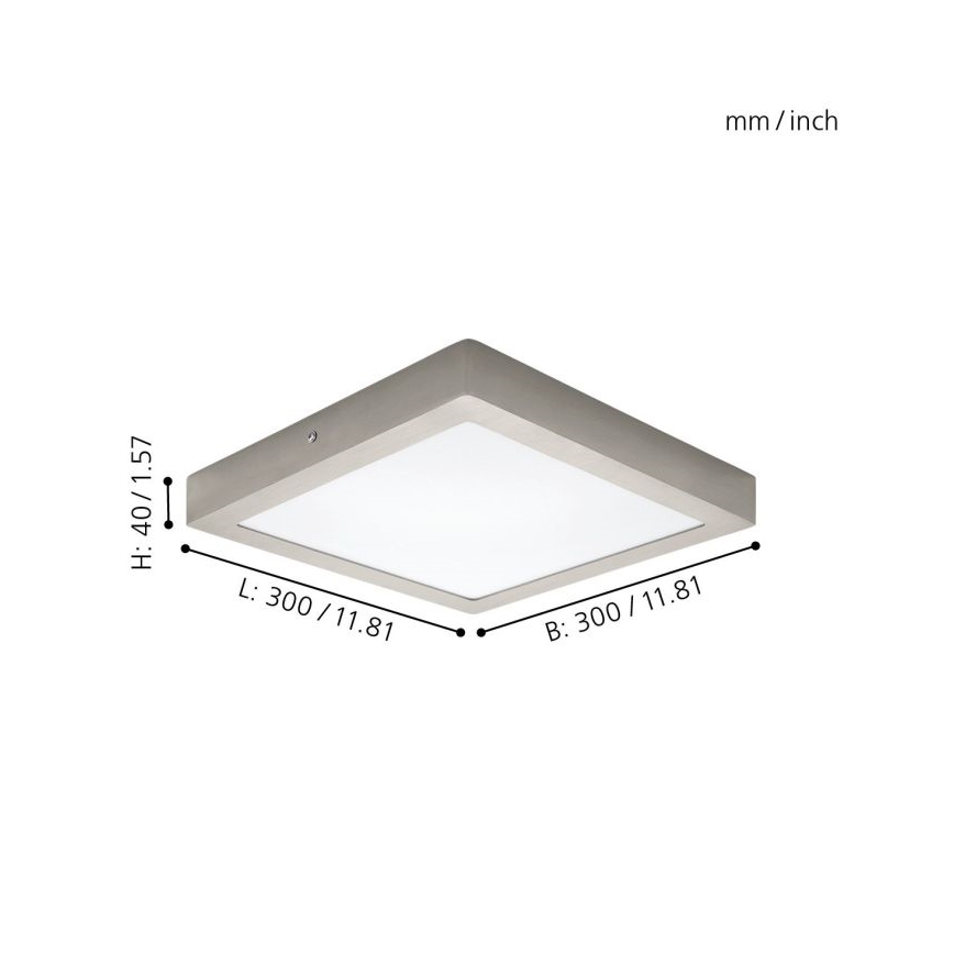 Eglo 32446 - Candeeiro de teto LED FUEVA 1 LED/24W/230V 30x30 cm
