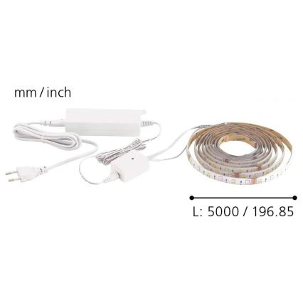 Eglo - Fita LED RGB 5m STRIPE-C LED/19W/230V