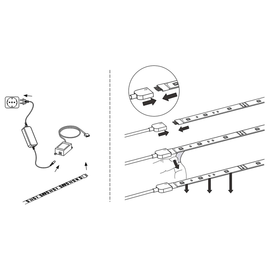 Eglo - Fita LED RGB 5m STRIPE-C LED/19W/230V