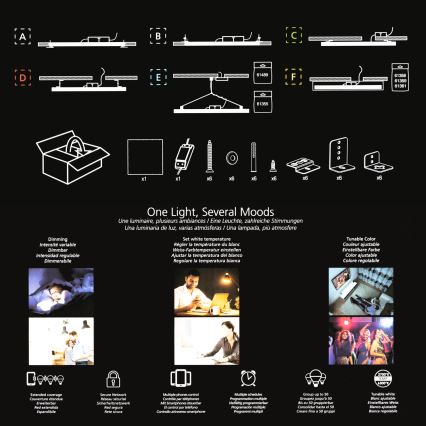 Eglo 32734 - LED RGBW dimerizável de montagem à superfície 2 em 1 SALOBRENA-C LED/34W/230V branco + comando remoto