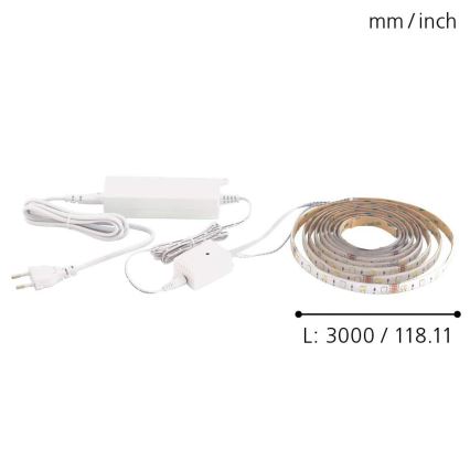 Eglo - Fita LED RGB 3m STRIPE-C LED-RGB/11,4W/230V